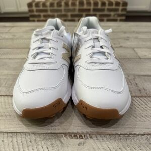 New Balance Womens 574 V2 Golf Shoes in White and Brown
